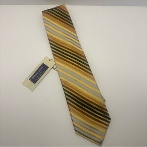 NWT Roberto Villini Couture Handmade 100% Silk Stain resistant Neck Tie Stripe